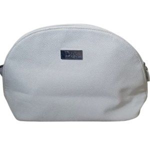 Dior‎ Parfums White Metallic Cosmetic Bag. Pre-loved In Good Condition